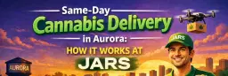 Same-Day Cannabis Delivery in Aurora: How It Works at JARS JARS cannabis delivery service in Aurora with same-day delivery process illustration