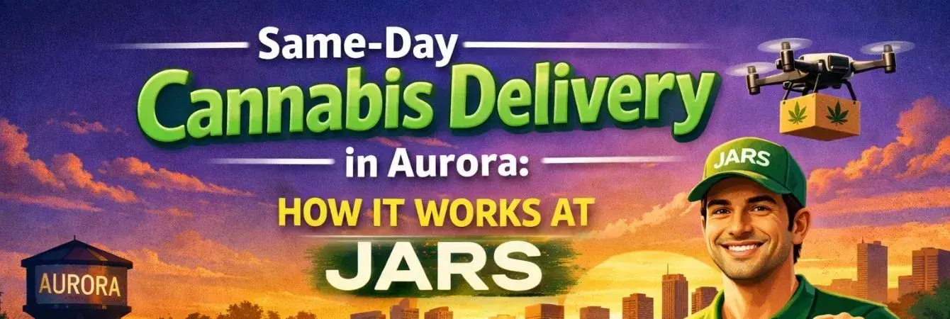 Same-Day Cannabis Delivery in Aurora: How It Works at JARS JARS cannabis delivery service in Aurora with same-day delivery process illustration