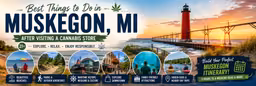 Best Things to Do in Muskegon, MI After Visiting a Cannabis Store Best things to do in Muskegon MI after visiting a cannabis store, featuring Lake Michigan beaches, lighthouse, parks and outdoor attractions