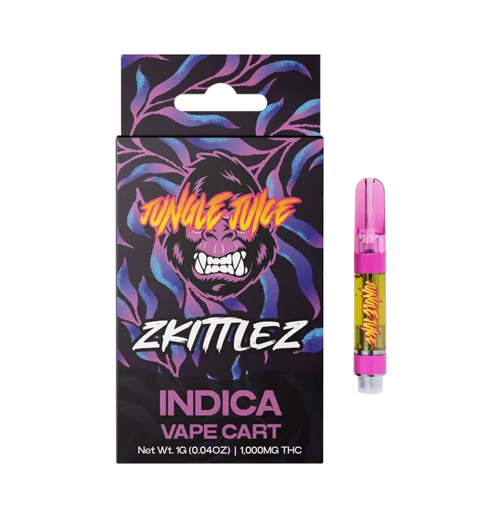 Jungle Juice Zkittlez vape cartridge and Lemon Cherry Gelato infused pre-rolls Jungle Juice Zkittlez vape cartridge and Lemon Cherry Gelato infused pre-rolls