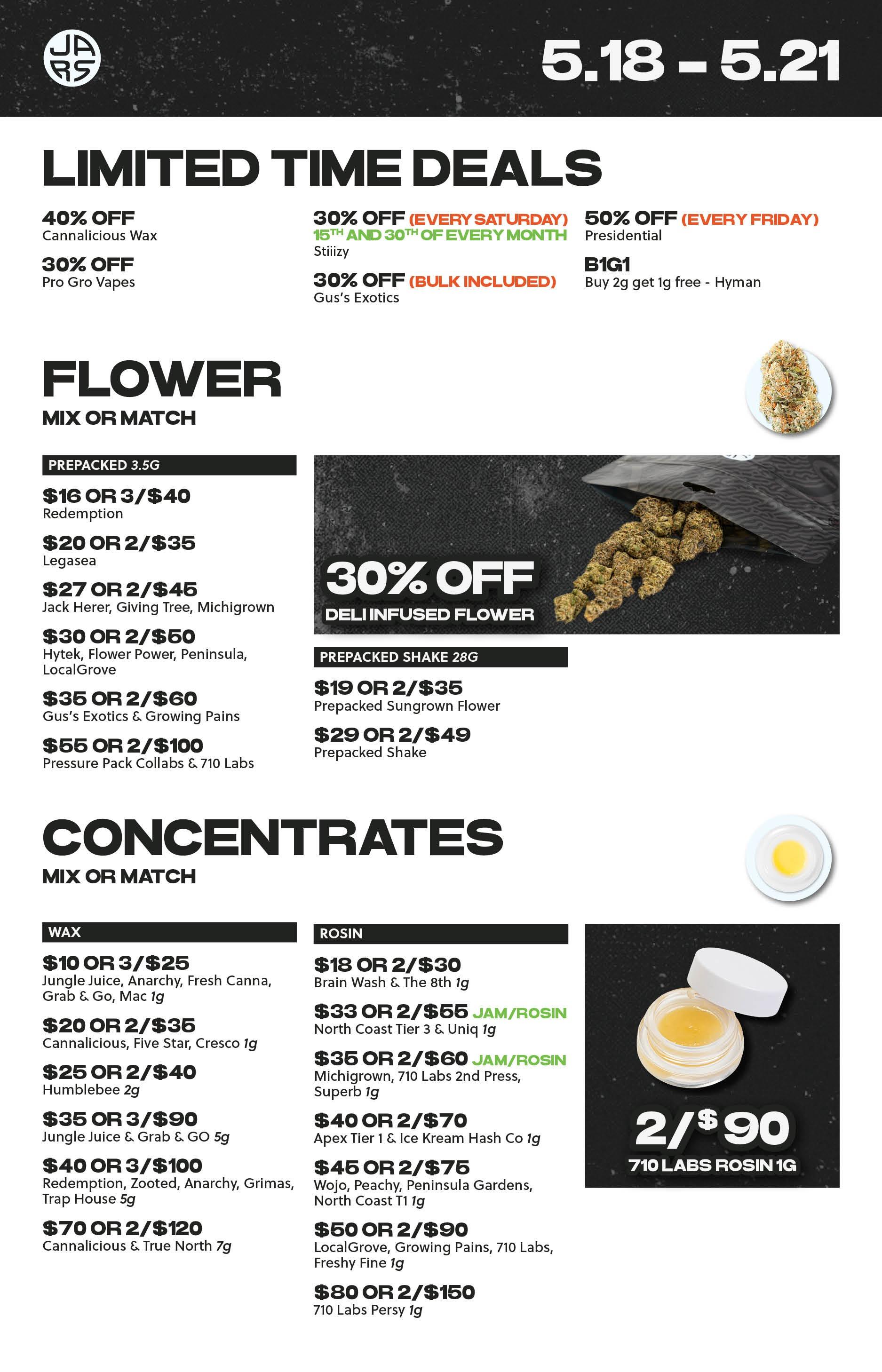 JARS Cannabis Michigan Weekly Ads | Best MI Dispensary Deals JARS Cannabis Michigan Weekly Ads | Best MI Dispensary Deals